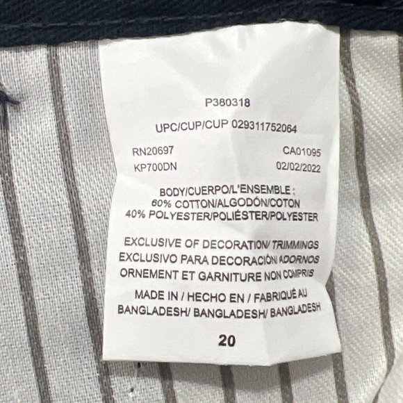 Dickies Khaki Classic Fit Big Boys’ Flex Waist Stretch Pants Size 20 Blue - Picture 9 of 9